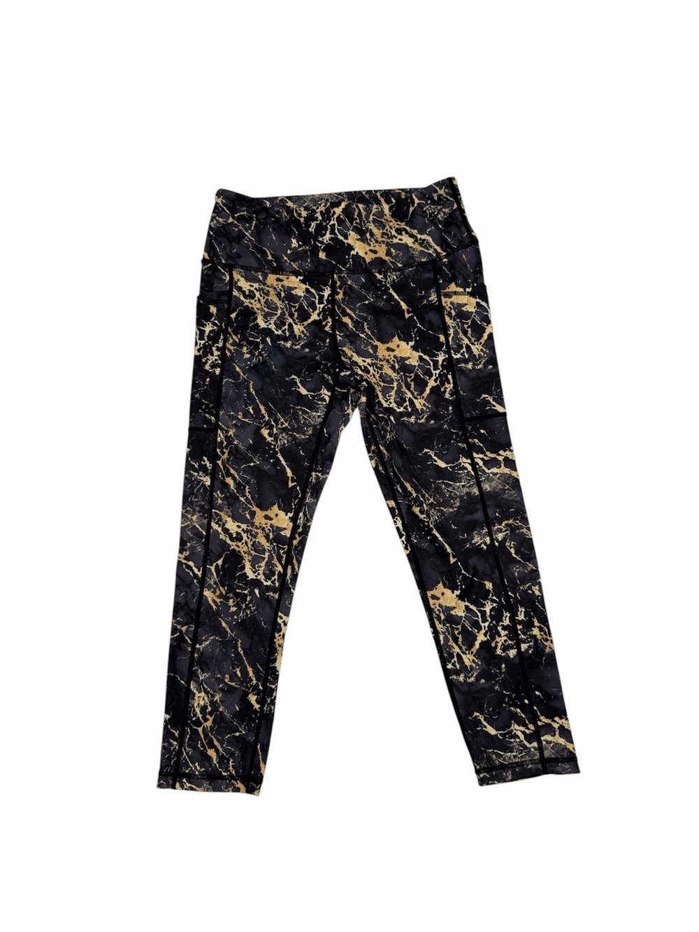 Constantly Varied Gear (CVG) Gold Marble Capri Leggings 20” inseam size SMALL